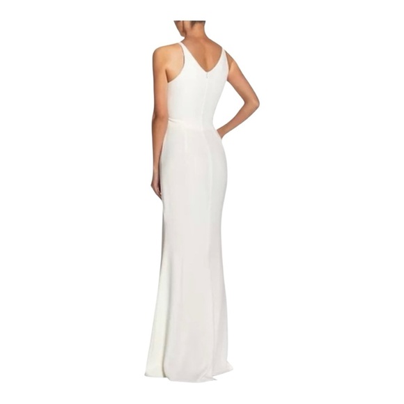 Dress the Population Iris Slit Crepe Gown in White NWOT - Picture 6 of 9